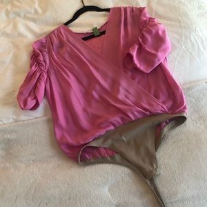 Amanda Uprichard pink silk blouse